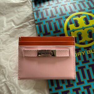 Tory Burch Pink and Orange Card Holder